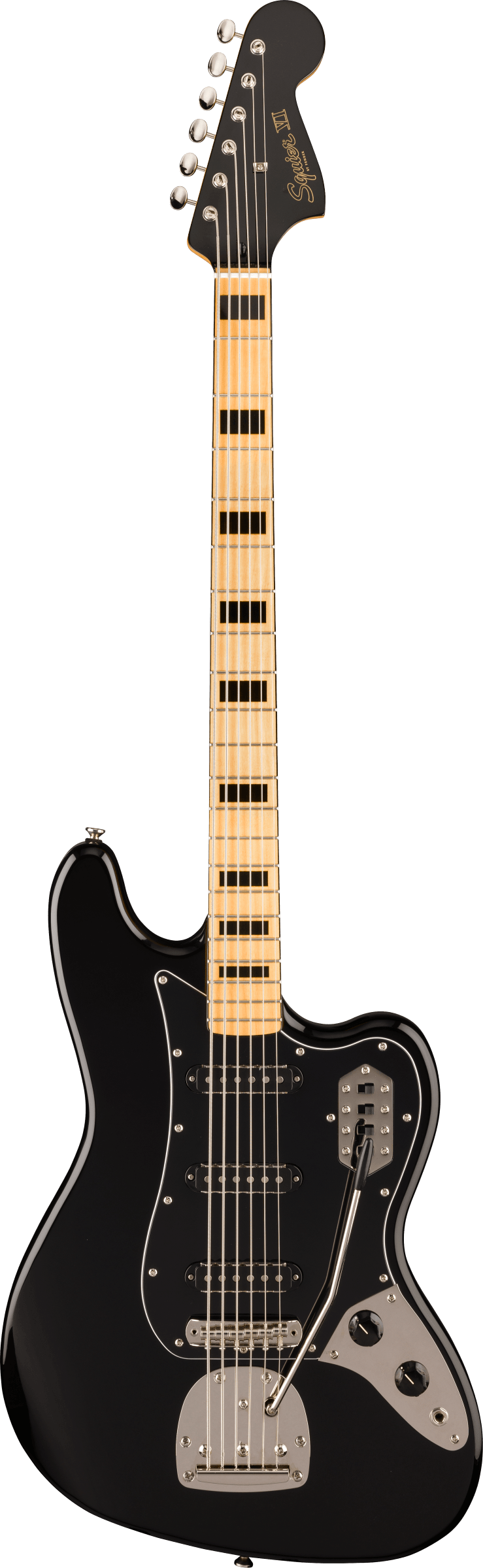 Squier FSR Classic Vibe Bass VI 6-String Black With Matching Headstock