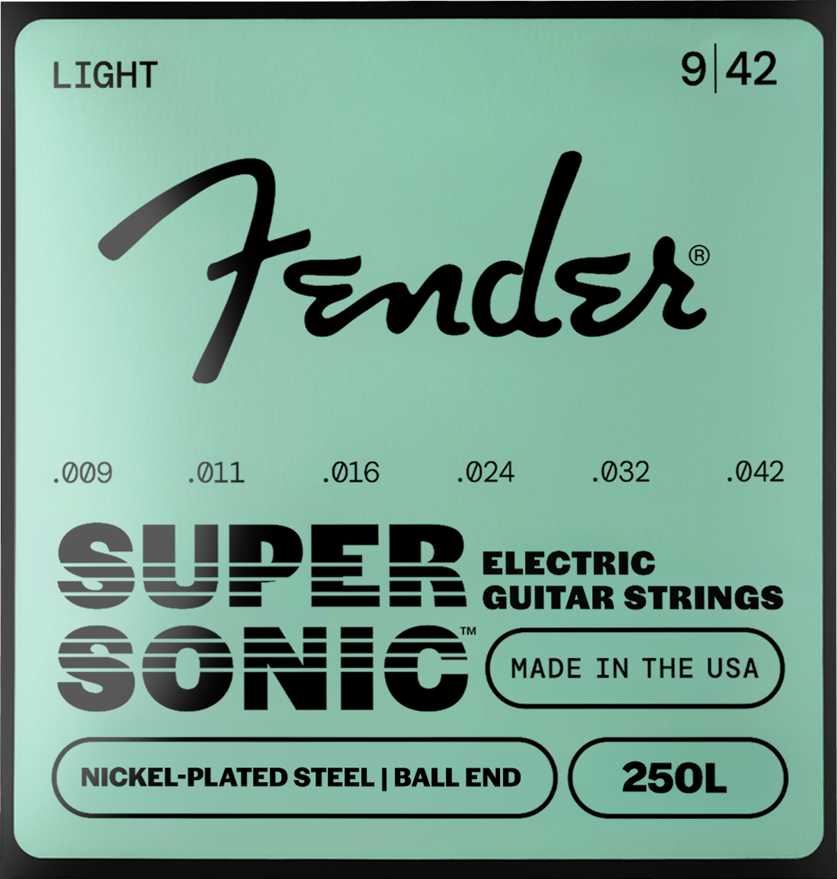 Fender Super 250 Guitar Strings Nickel Plated Steel Ball End 250L 9-42