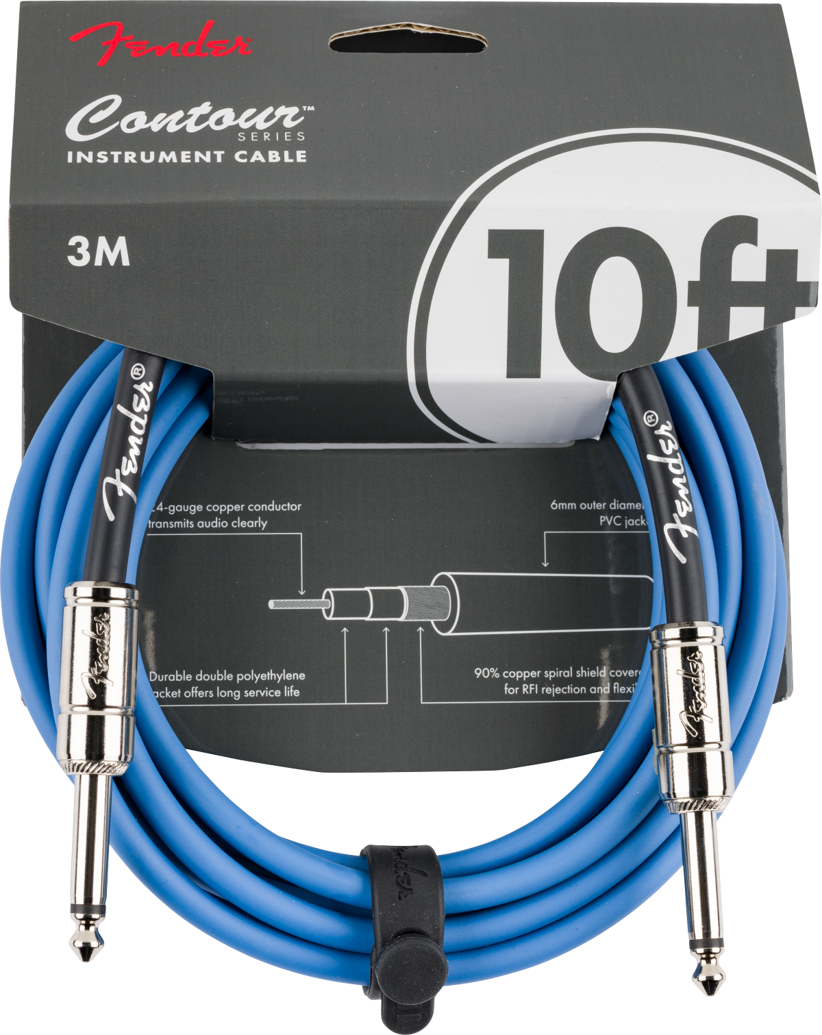 Fender Contour Instrument Cable Lake Placid Blue 10ft