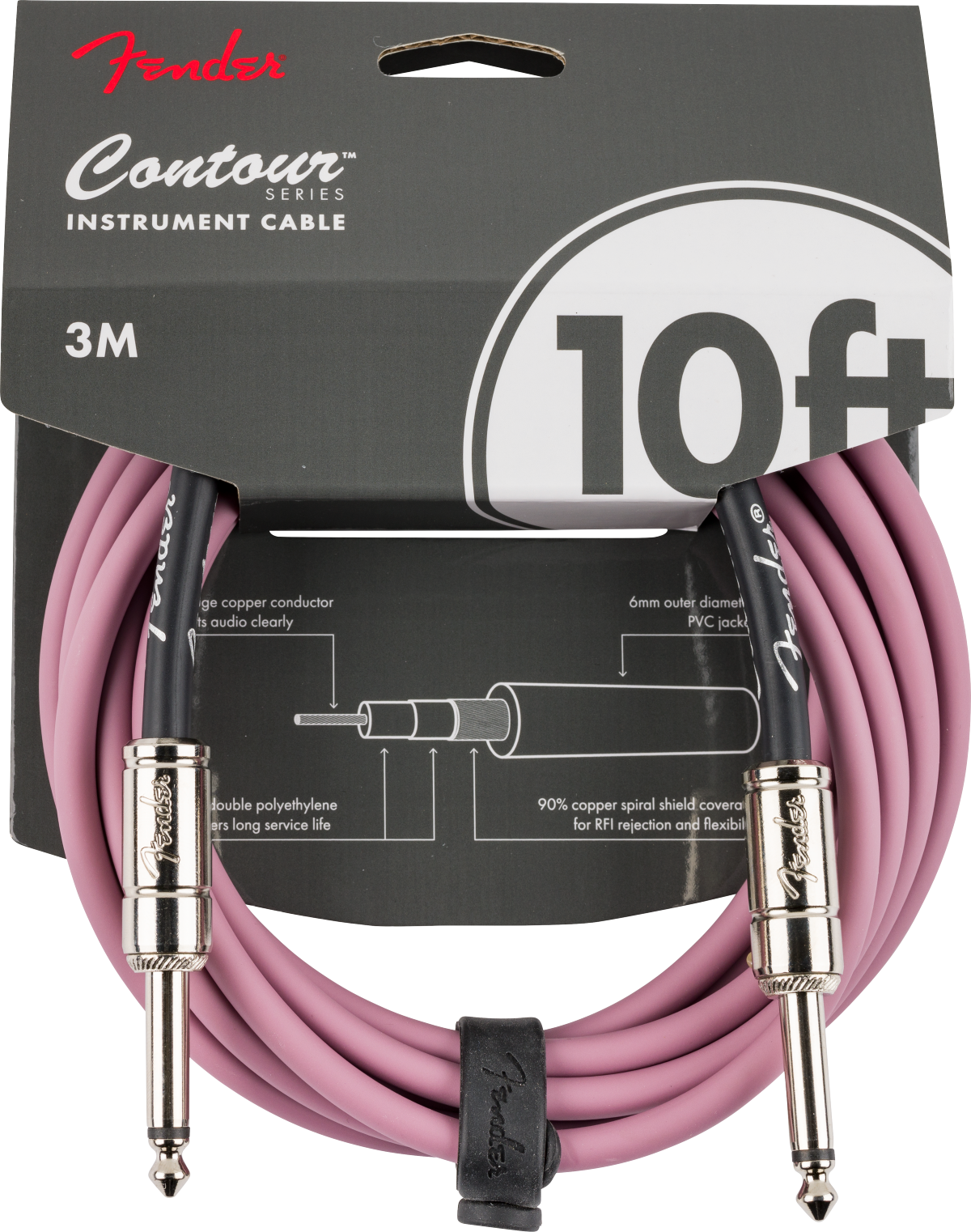 Fender Contour Instrument Cable Burgundy Mist 10ft
