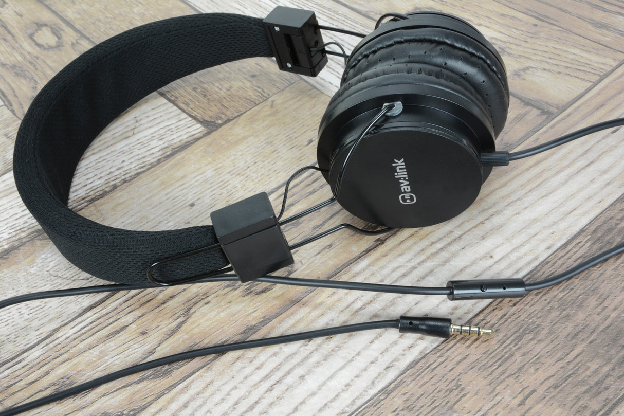 Av:link CH850-BLK Childrens Headphones with in-line Microphone - Black