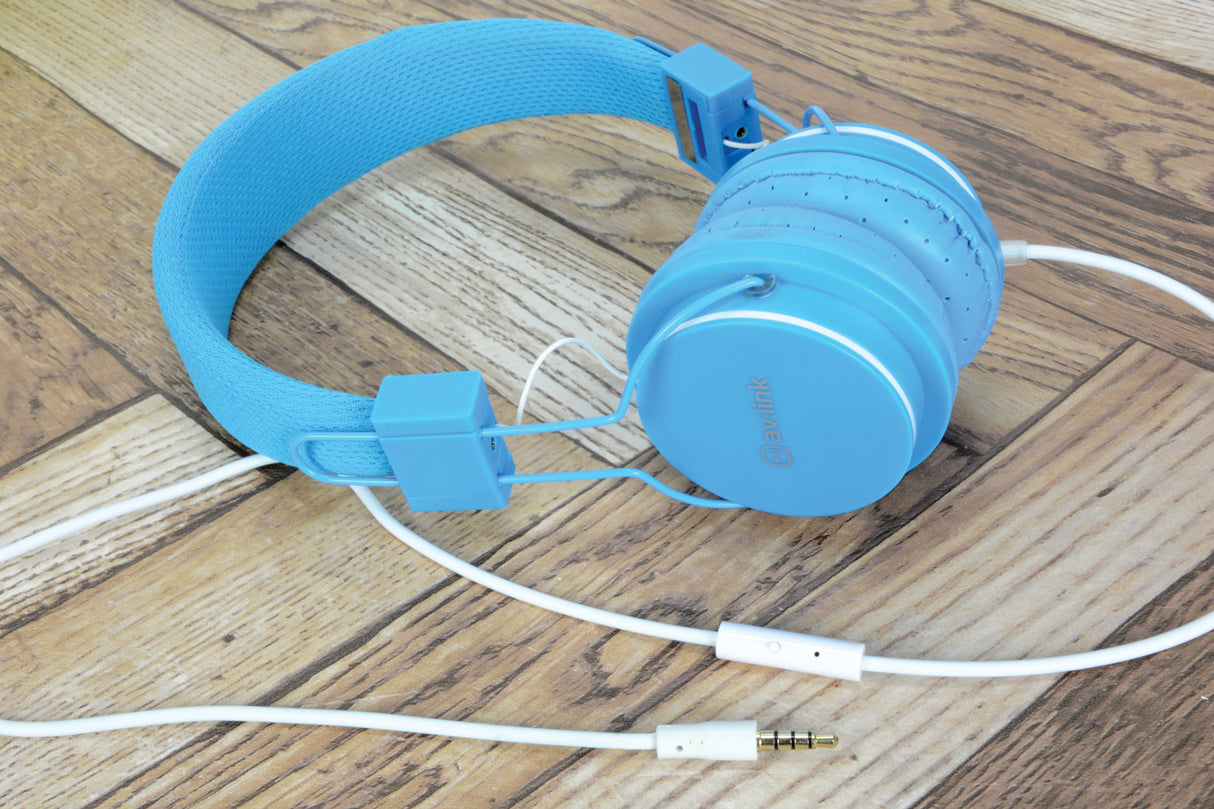 Av:link CH850-BLU Childrens Headphones with in-line Microphone - Blue