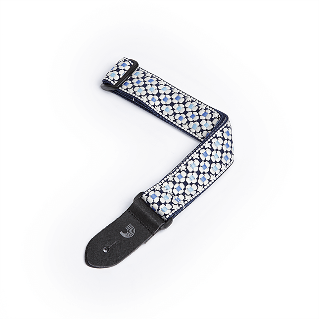 D Addario Jacquard Ukulele Strap Paisley Blue Flowers