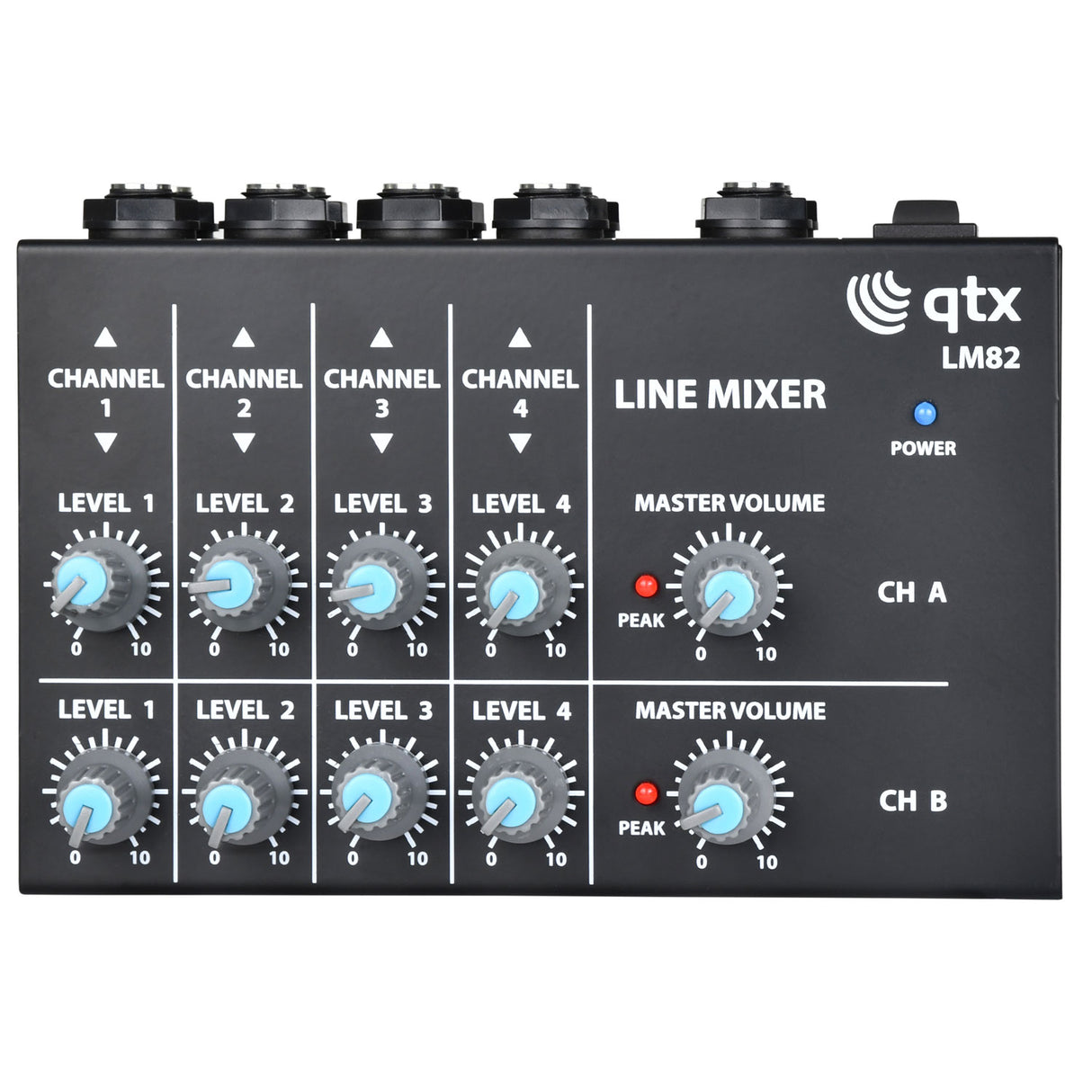 QTX LM82 Mini Line Level Mixer -4 stereo jack