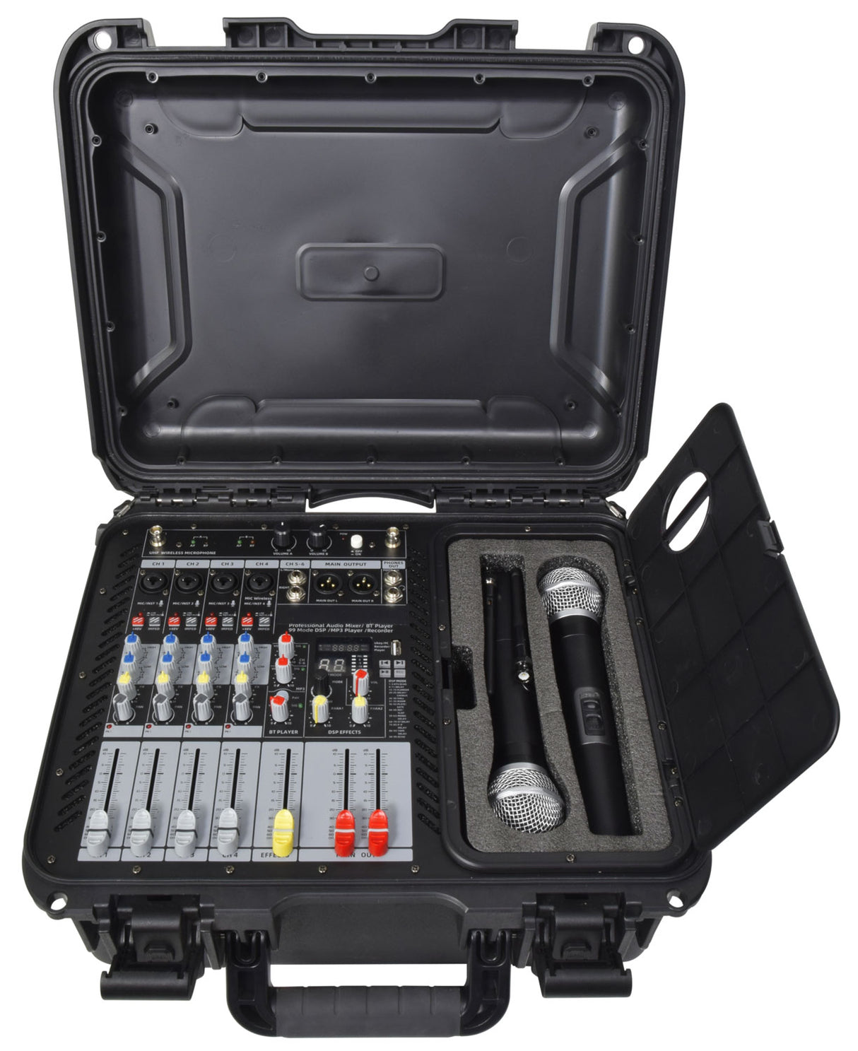 Citronic FLITE-600 Powered Mixer 2 x 300W with 2 UHF Mics and DSP Effects