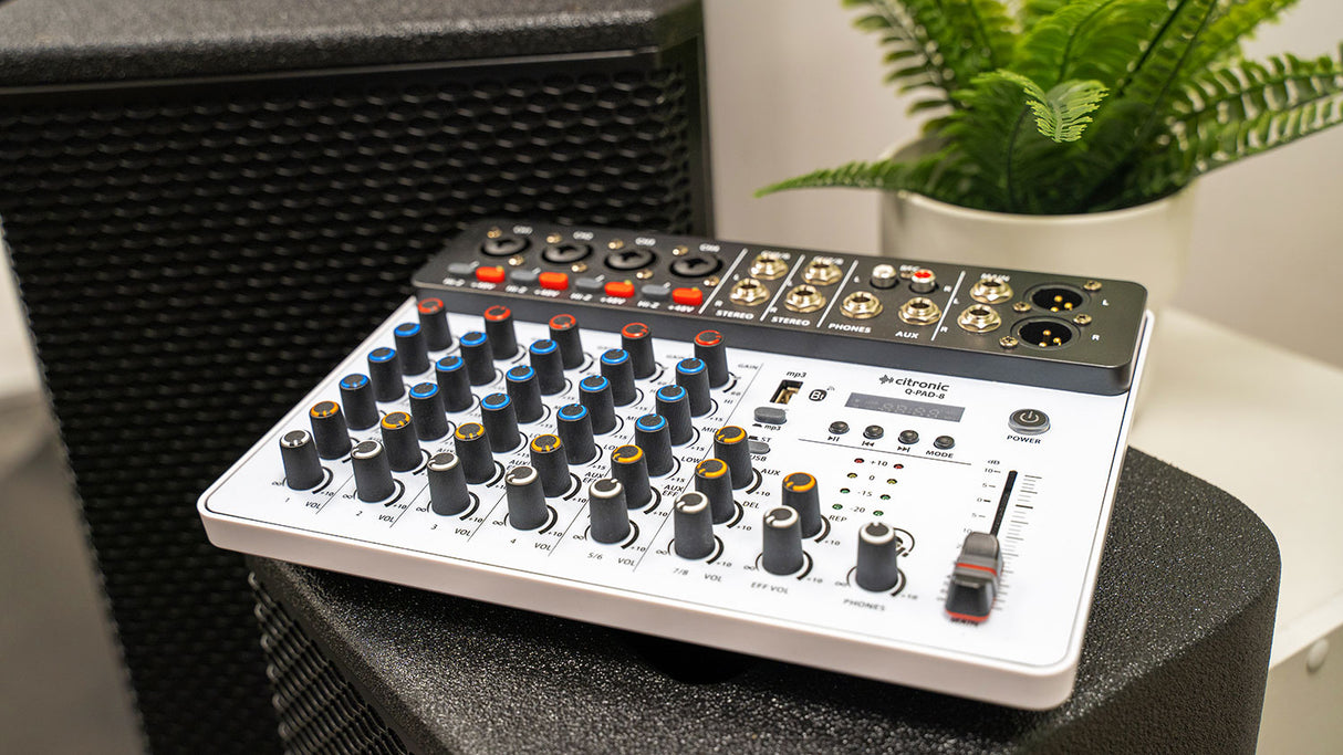 Citronic Q-PAD-8 Compact Mixer with USB Bluetooth and Audio Interface