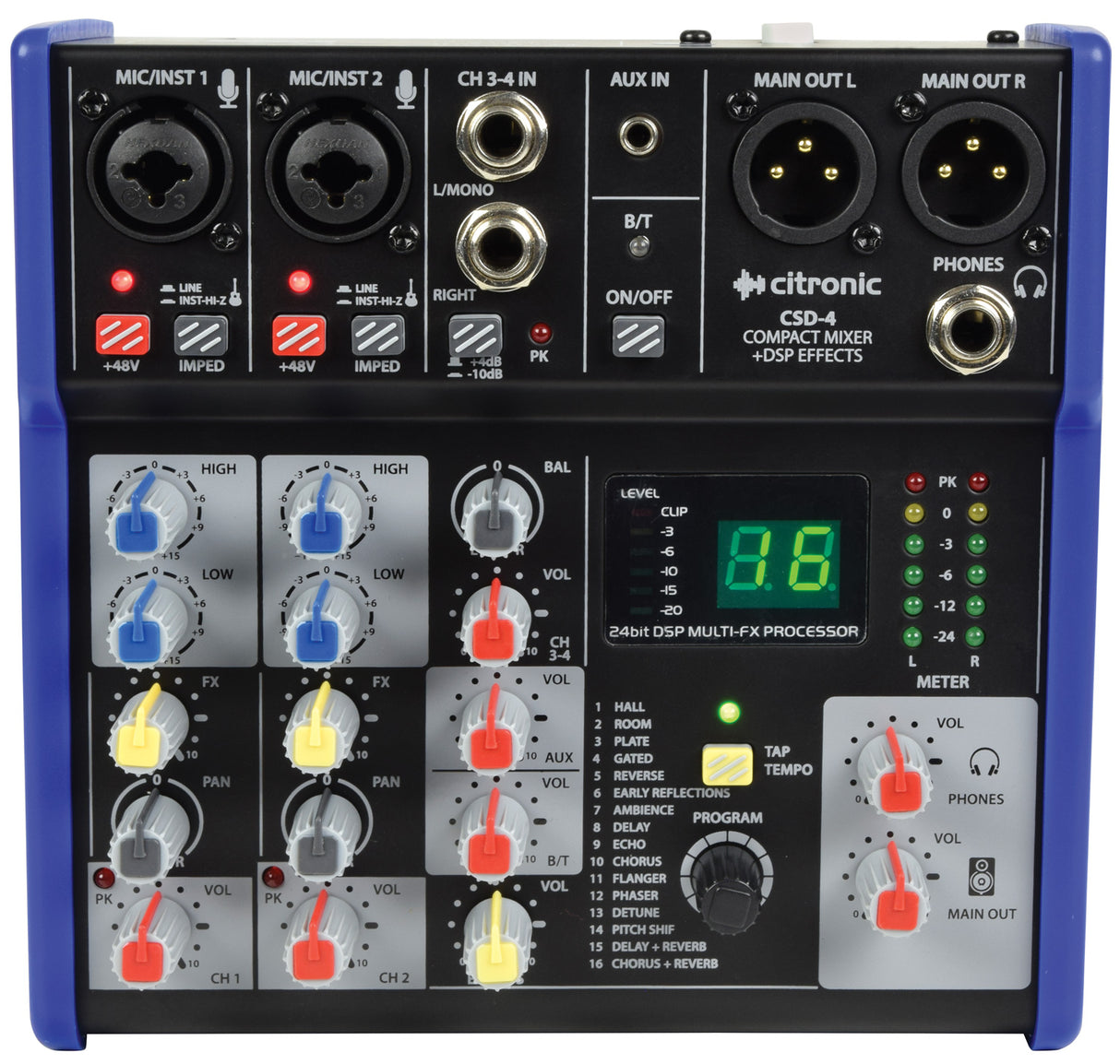 Citronic CSD-4 Compact Mixer with Bluetooth and DSP Effects