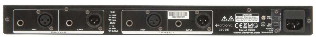 Citronic CEQ215 Dual 15-band Graphic EQ