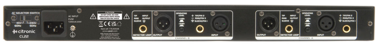 Citronic CL22 Stereo Compressor - Limiter - Gate