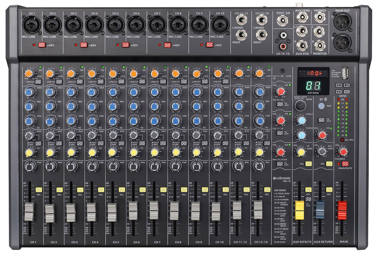 Citronic CMC-18 Mixing Console With DSP Effects - USB - Bluetooth