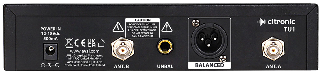 Citronic TU1-N PLL Tuneable UHF Wireless Microphone System
