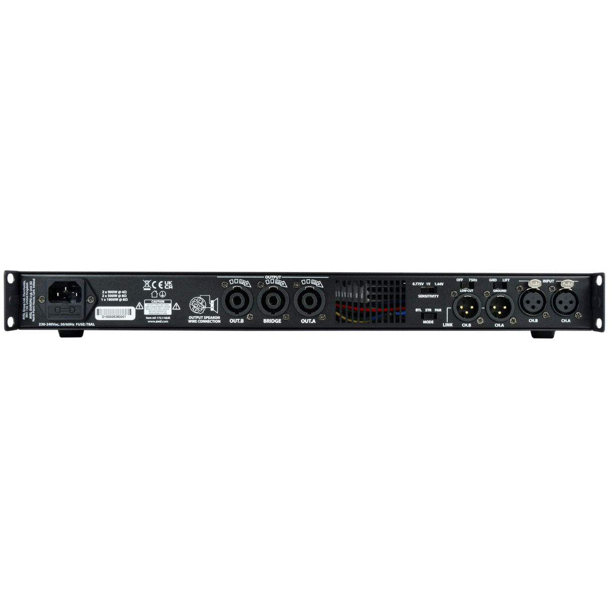 Citronic D1800 D-Series Class-D Power Amplifier 2 x 900W RMS