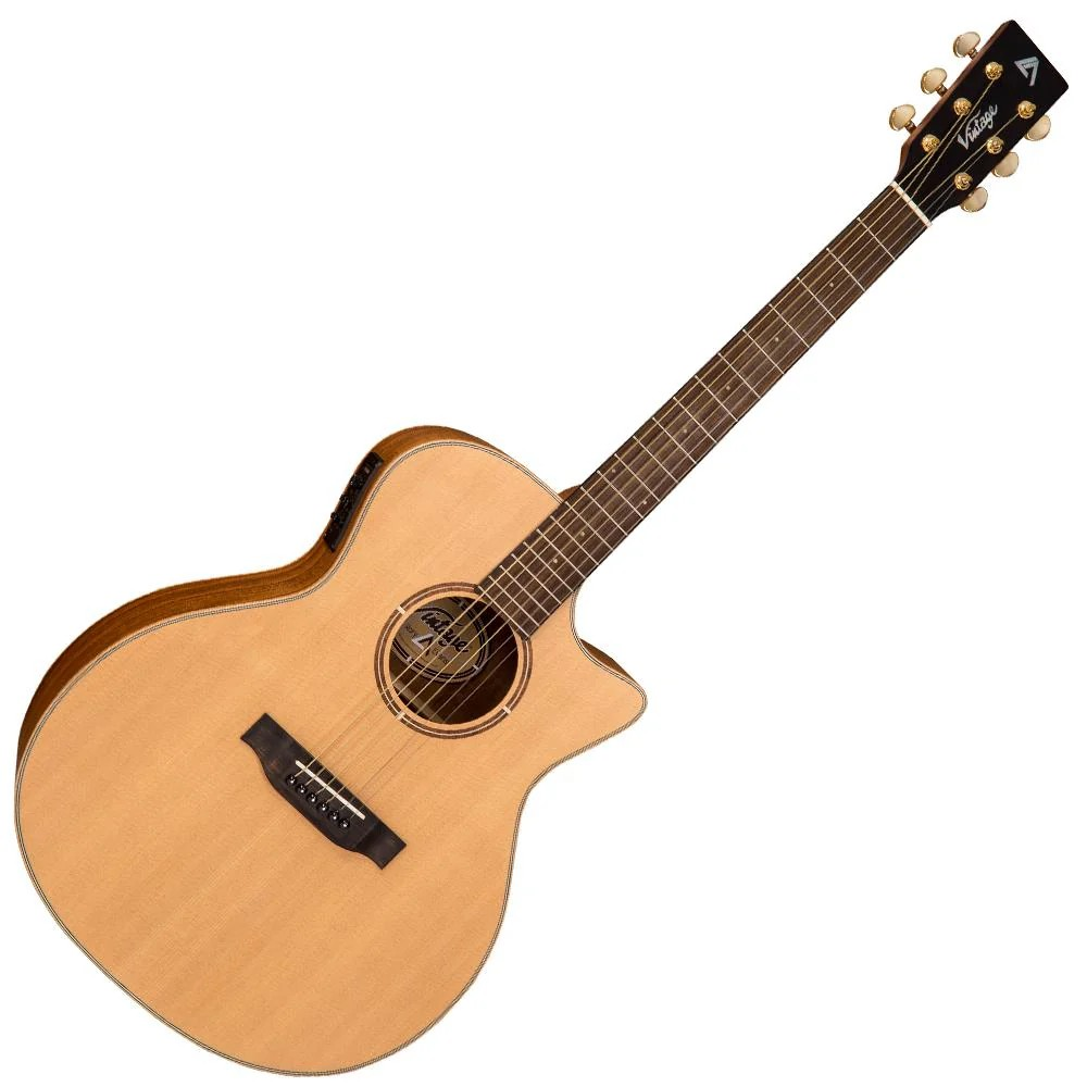 Vintage Virtuoso Electro-Acoustic Folk Guitar Rory Evans Natural