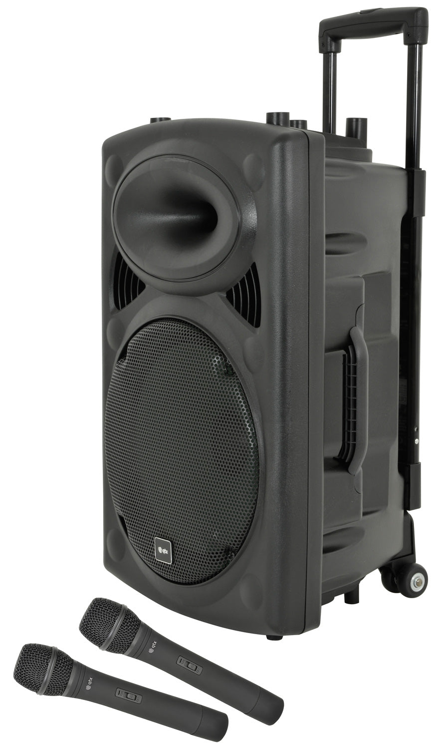 QTX QR12PA 100W Portable PA Speaker with TWS Bluetooth And UHF Mic
