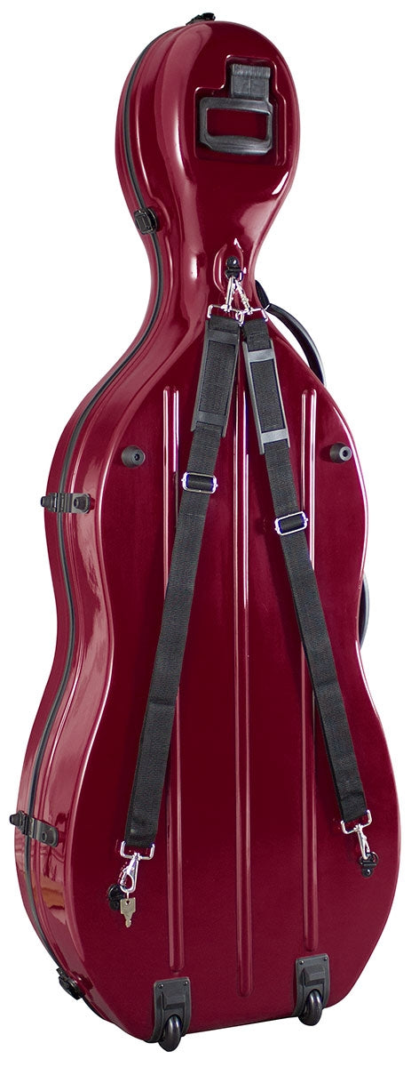 Hidersine Cello Case Fibreglass Wine Red