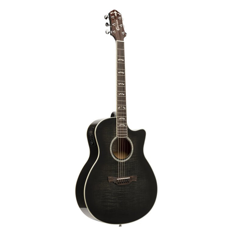 Crafter NOBLE TBK Small Jumbo Electro-Acoustic Flamed Maple Black