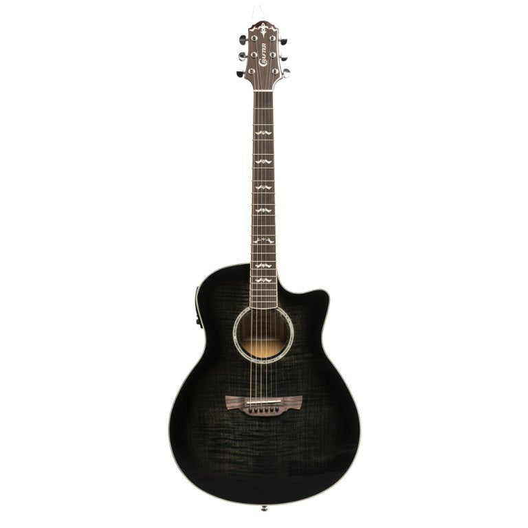 Crafter NOBLE TBK Small Jumbo Electro-Acoustic Flamed Maple Black