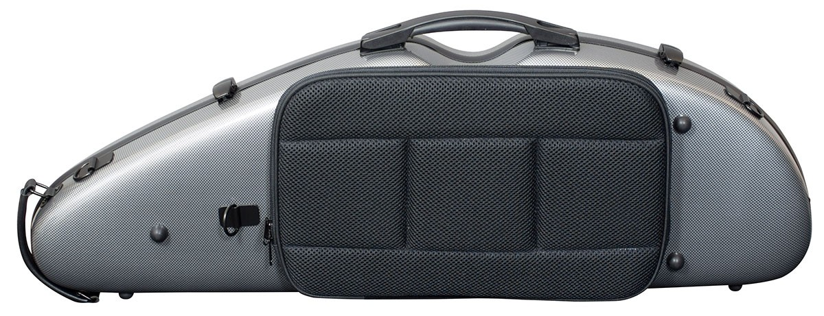 Hidersine Violin Case Polycarbonate Halfmoon Carbon Fibre Effect