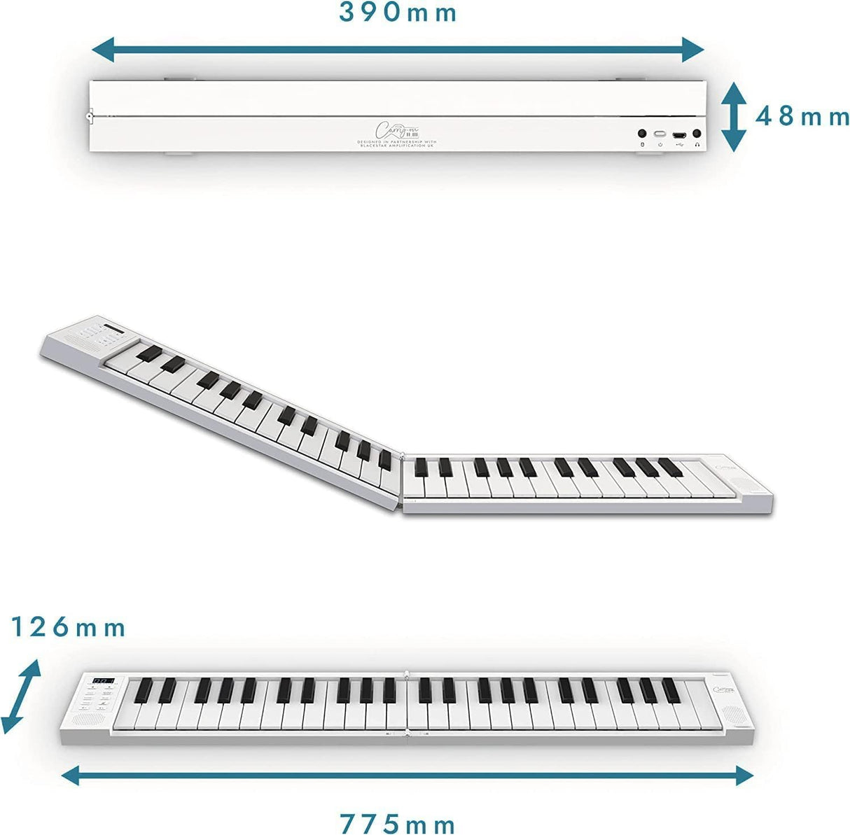 Carry-on Folding Piano 49 Touch - White