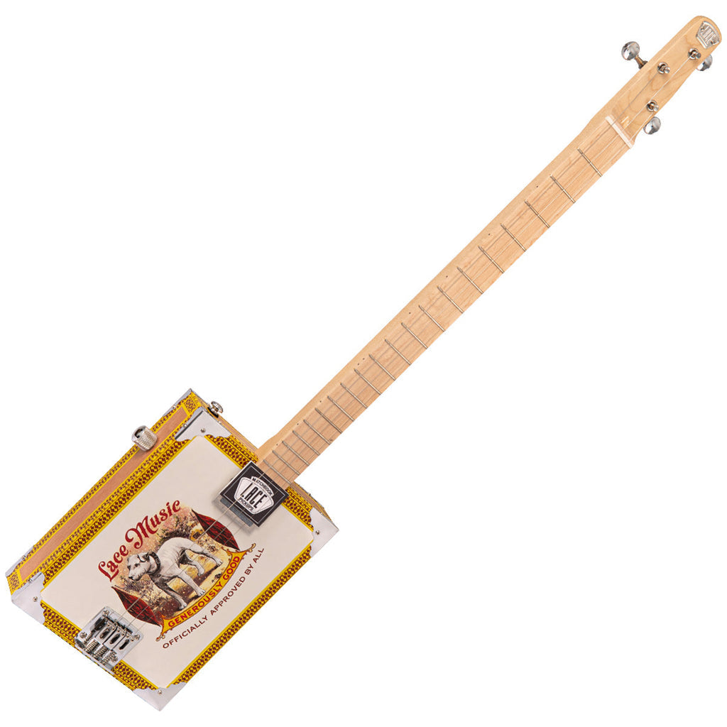 Lace Cigar Box Electric Guitar - 3 String - Pero Pup