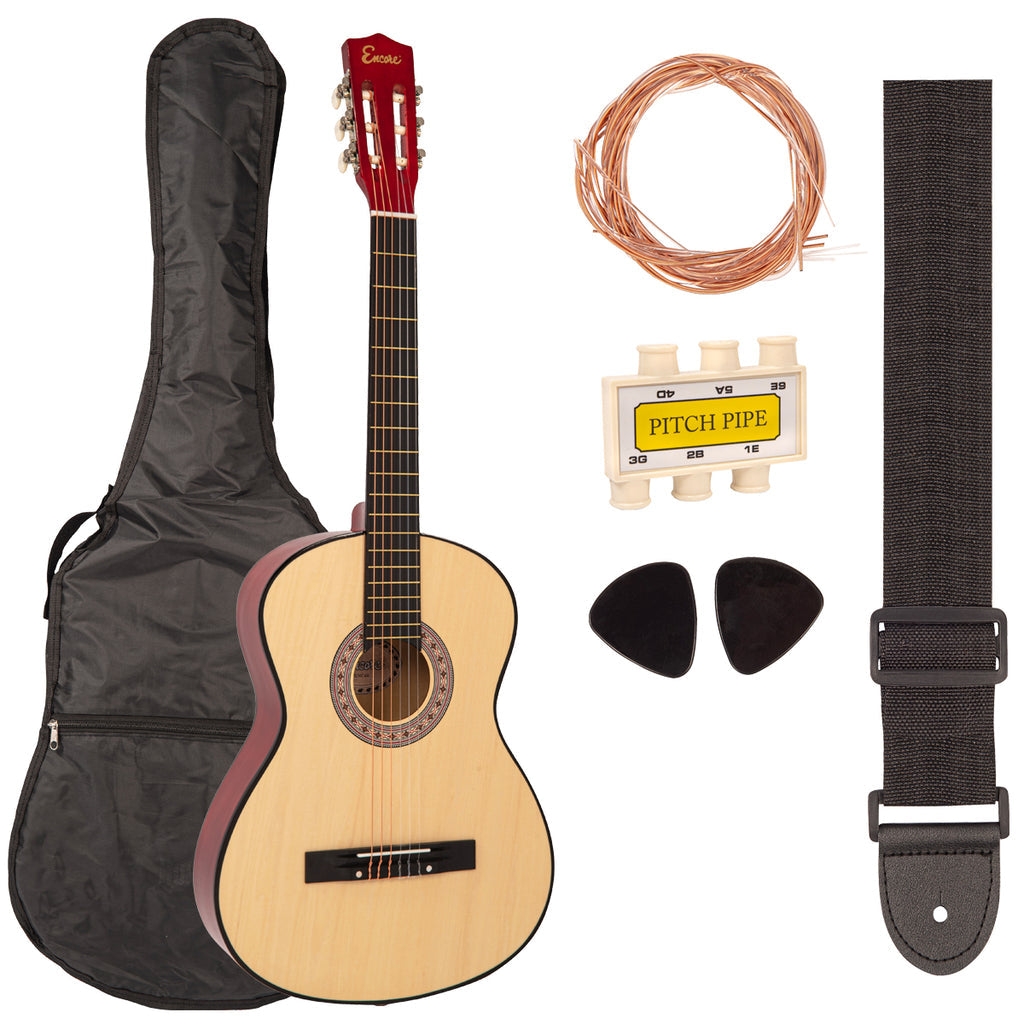 Encore 4/4 Classical Guitar Pack - Natural