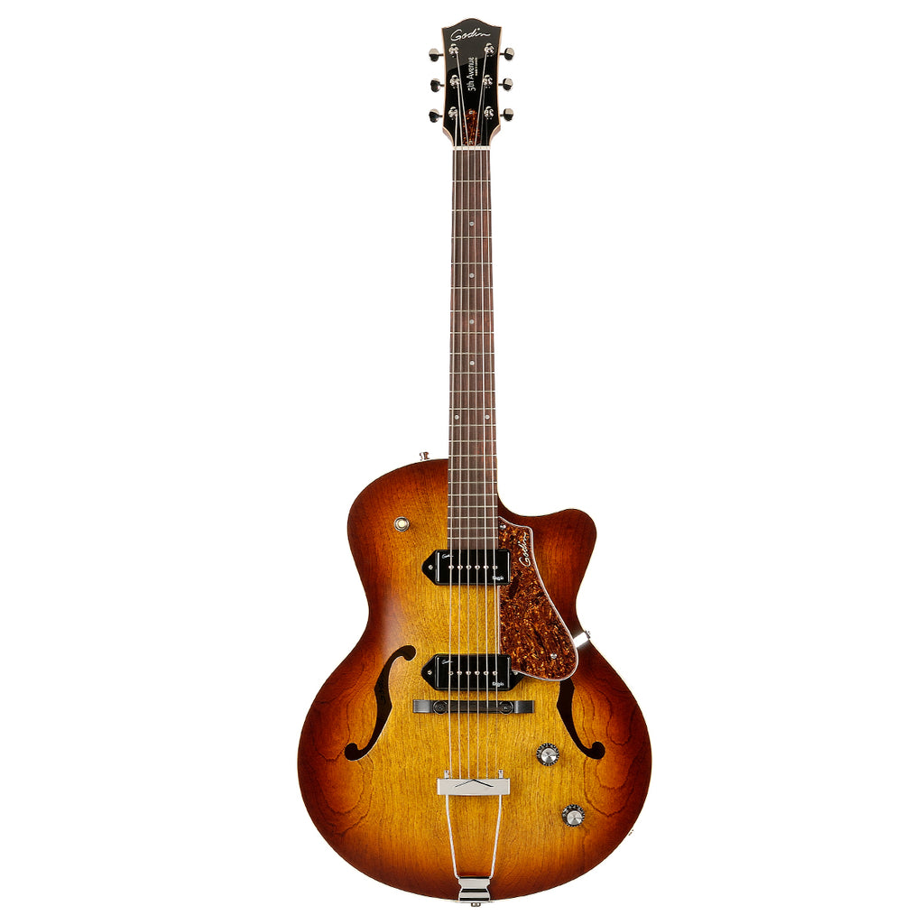 Godin 5th Avenue Kingpin II P90 Cognac Burst