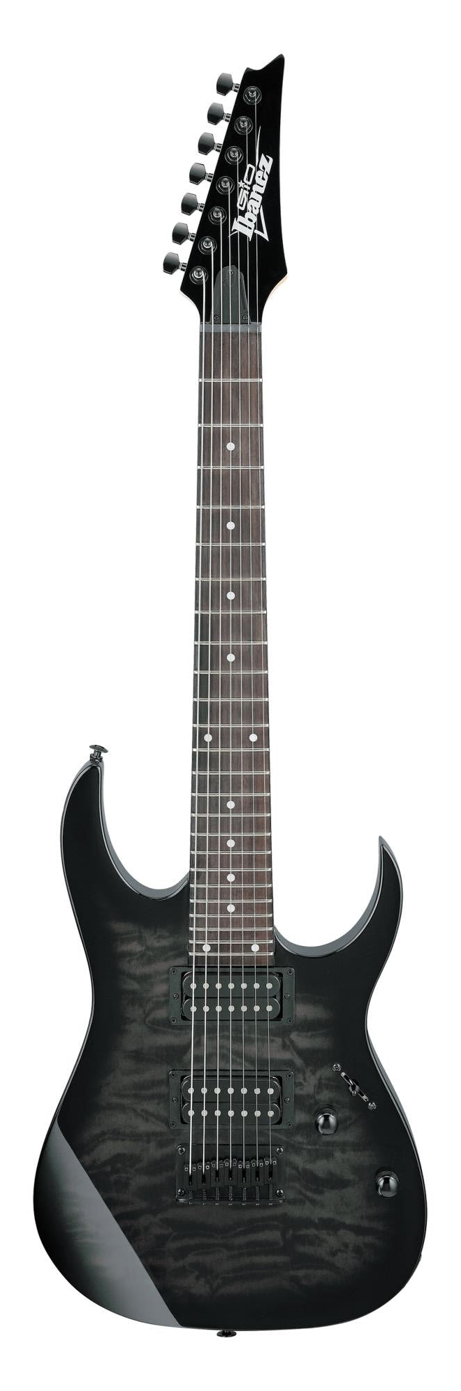 Ibanez GRG7221QA GIO RG Series 7 String Trans Black Sunburst