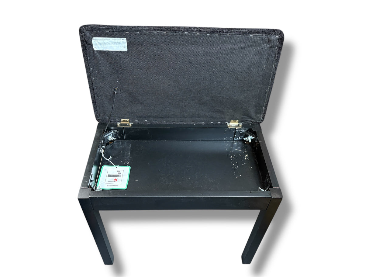 Piano stool with storage Matt Black