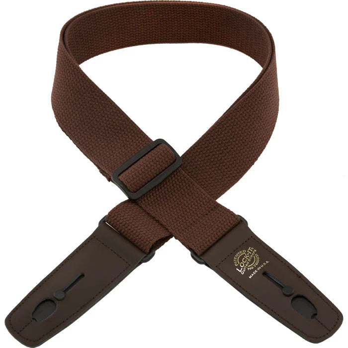 Lock-It 2in Guitar Strap Cotton Brown