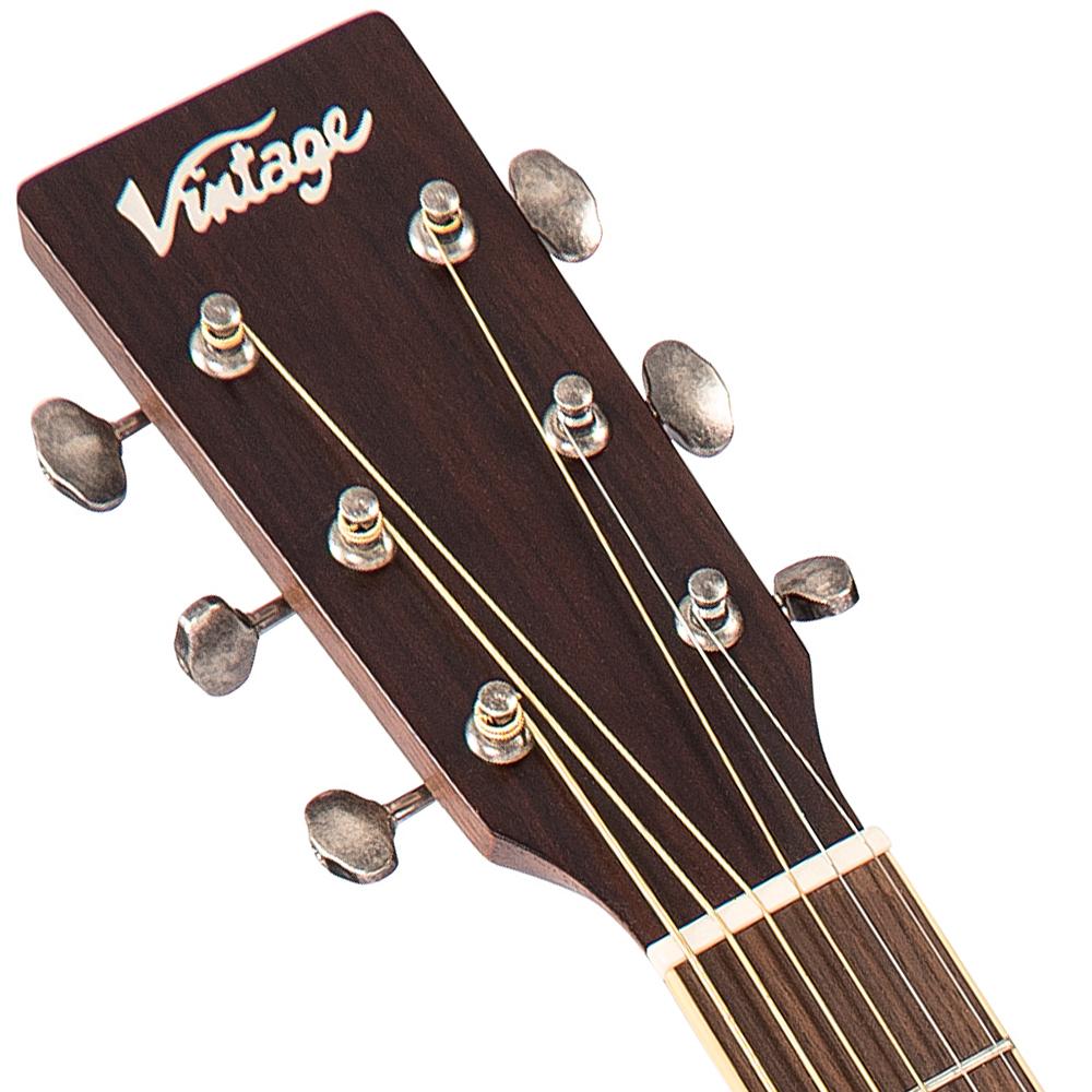 Vintage V300 Acoustic Folk Guitar Pack Antiqued
