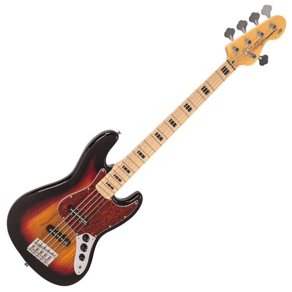 Vintage V495 Coaster Series ~ 5 String Bass ~3 Tone Sunburst
