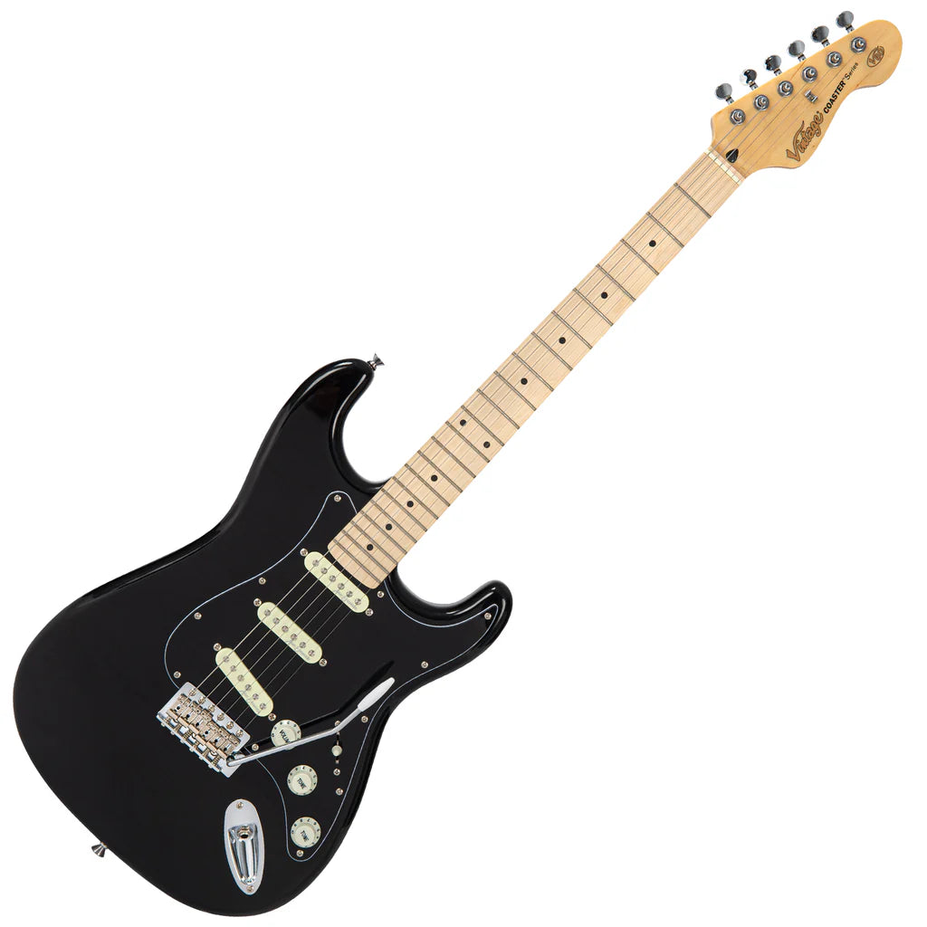 Vintage V60 Maple Coaster Series Electric Guitar Pack - Boulevard Black