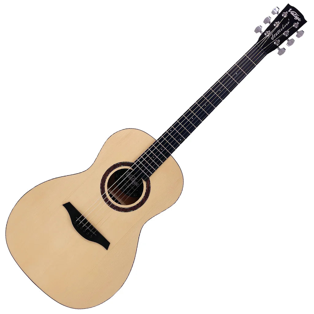 Vintage Statesboro Moonshine Parlour Cutaway Acoustic Guitar - Natural Moonshine