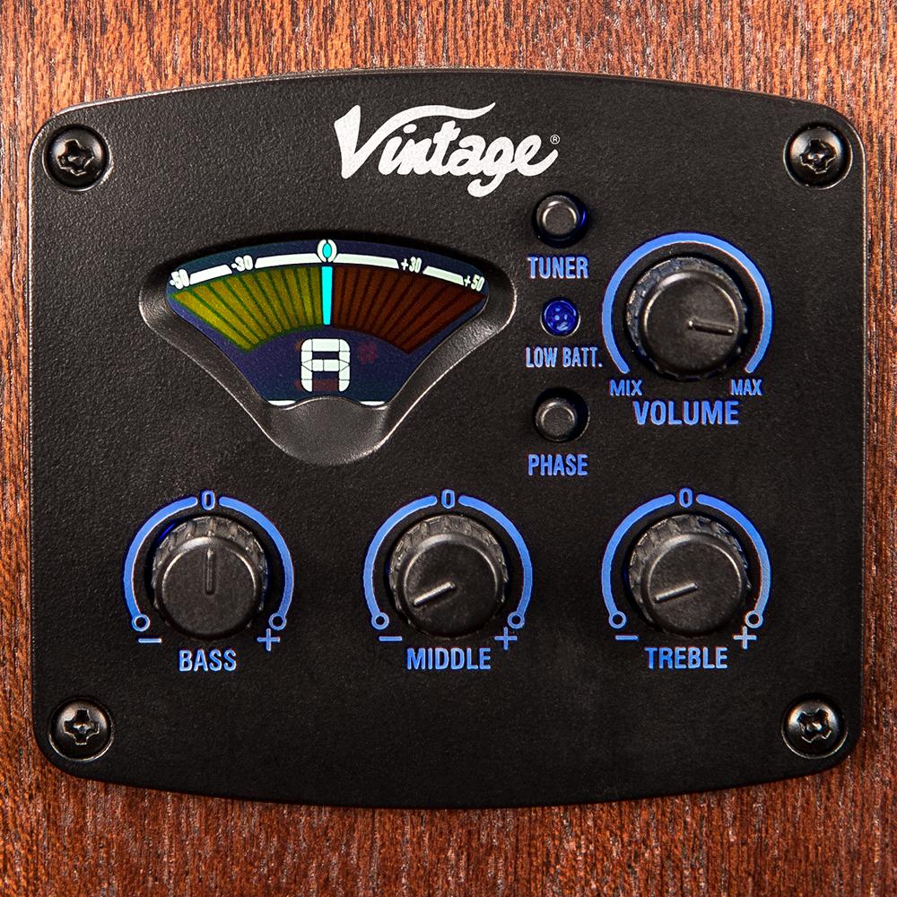 Vintage Statesboro Dreadnought Electro-Acoustic Guitar Whisky Sour