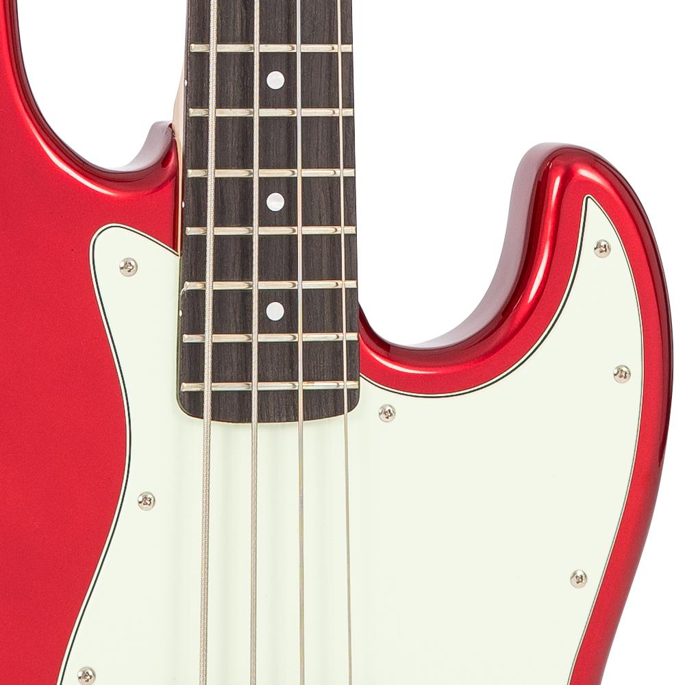 Vintage VJ74 Reissued Bass Guitar  Candy Apple Red