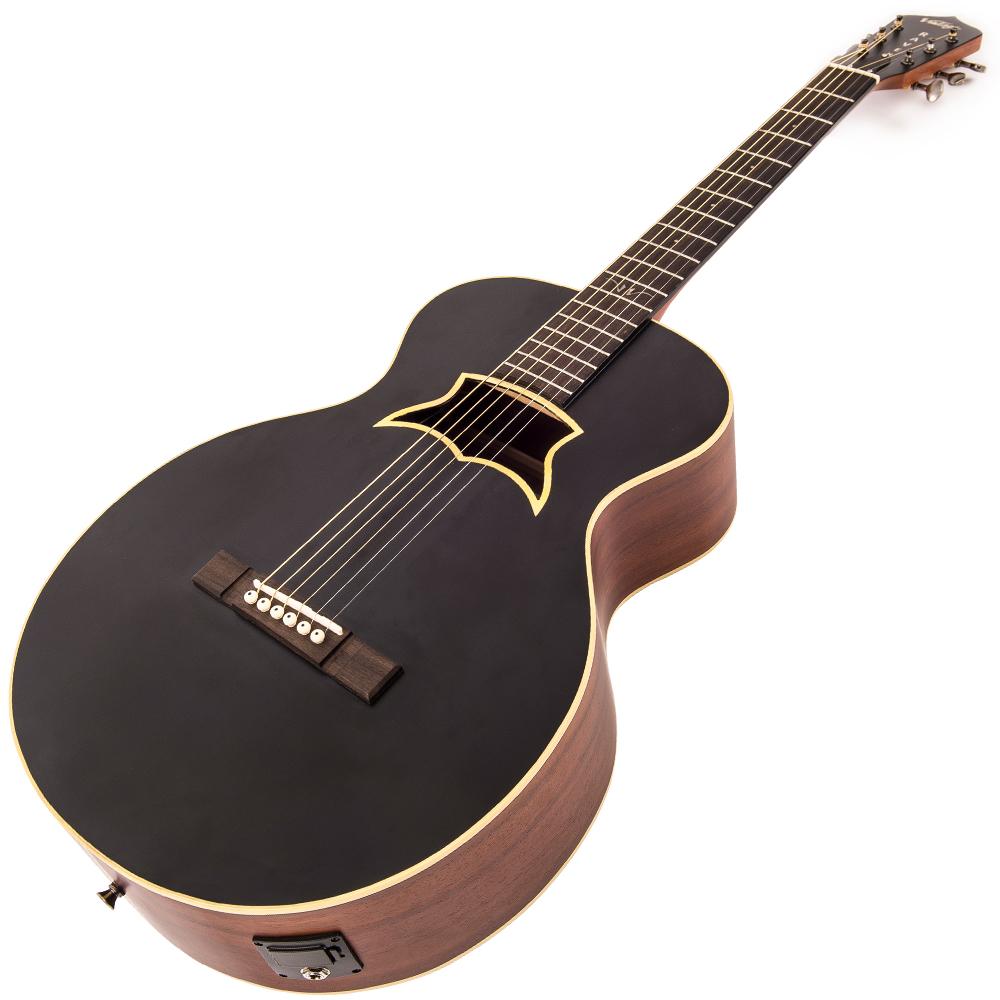 Vintage 'Raven' Paul Brett Electro-Acoustic Guitar Satin Black