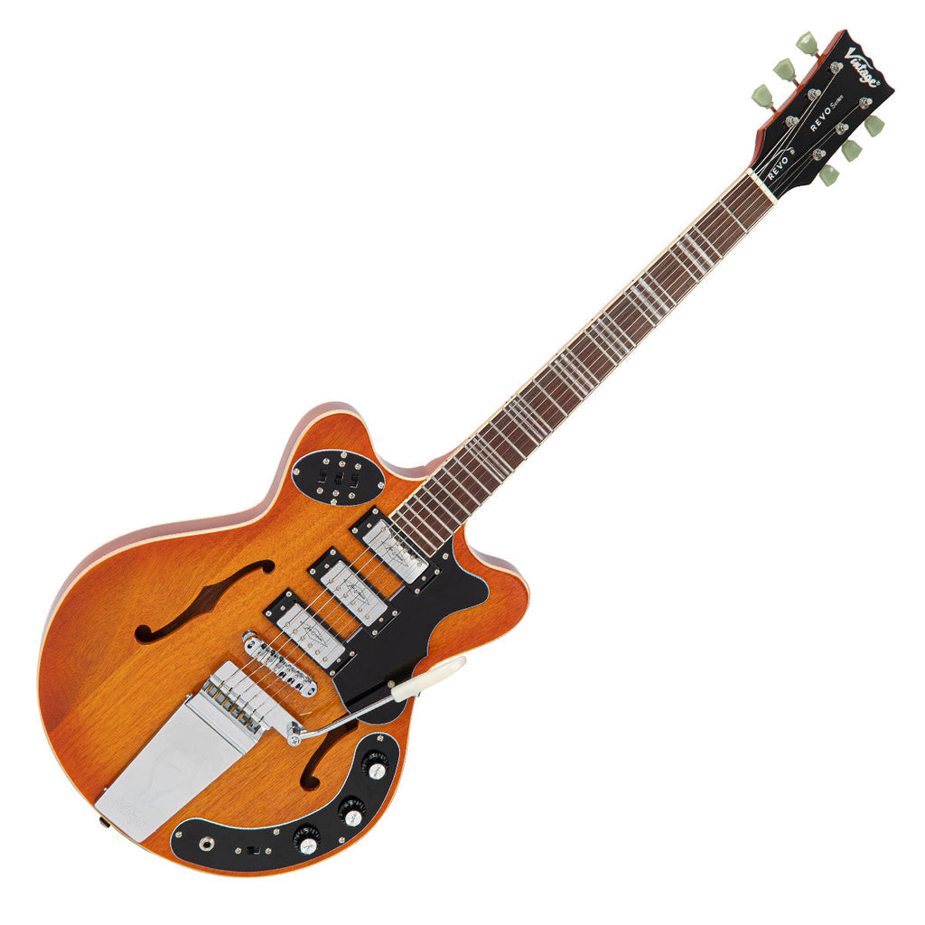 Vintage REVO Series Superthin Guitar Amberburst