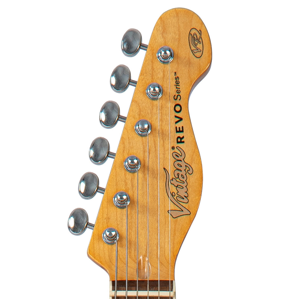 Vintage REVO Series Surfmaster Thinline Twin Electric Guitar - Trans Orange