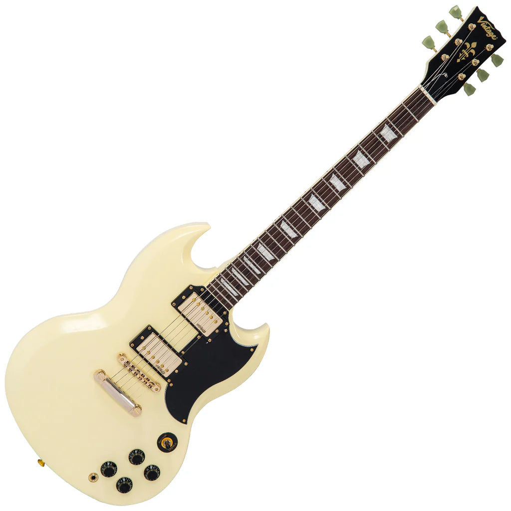 Vintage VS6 ReIssued Electric Guitar ~ Vintage White Gold Hardware