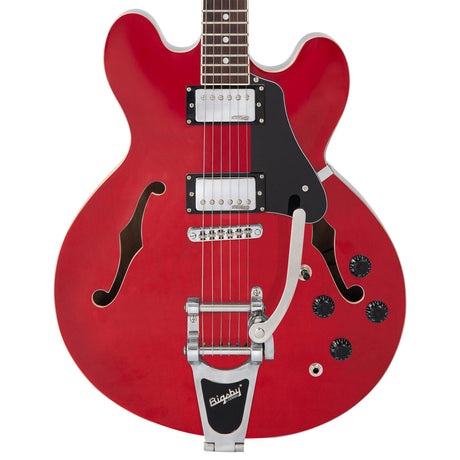 Vintage VSA500B ReIssued Cherry Red Semi Acoustic Guitar