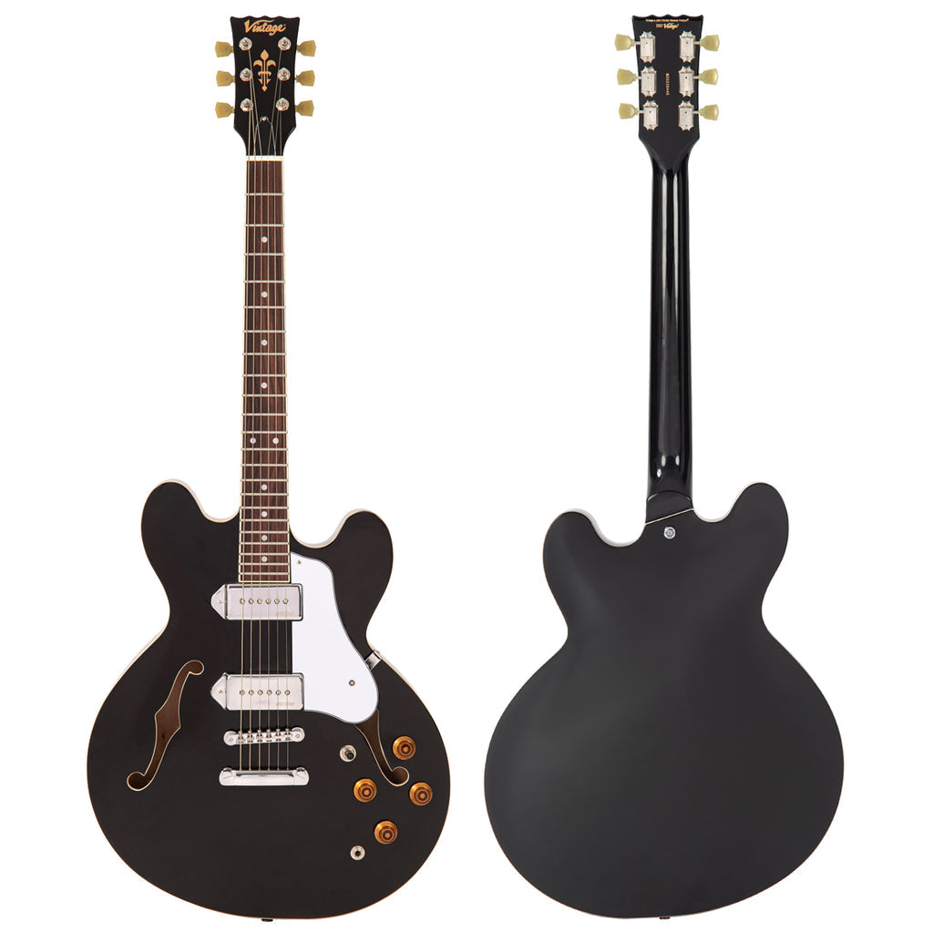 Vintage VSA500P Semi Acoustic Guitar Boulevard Black