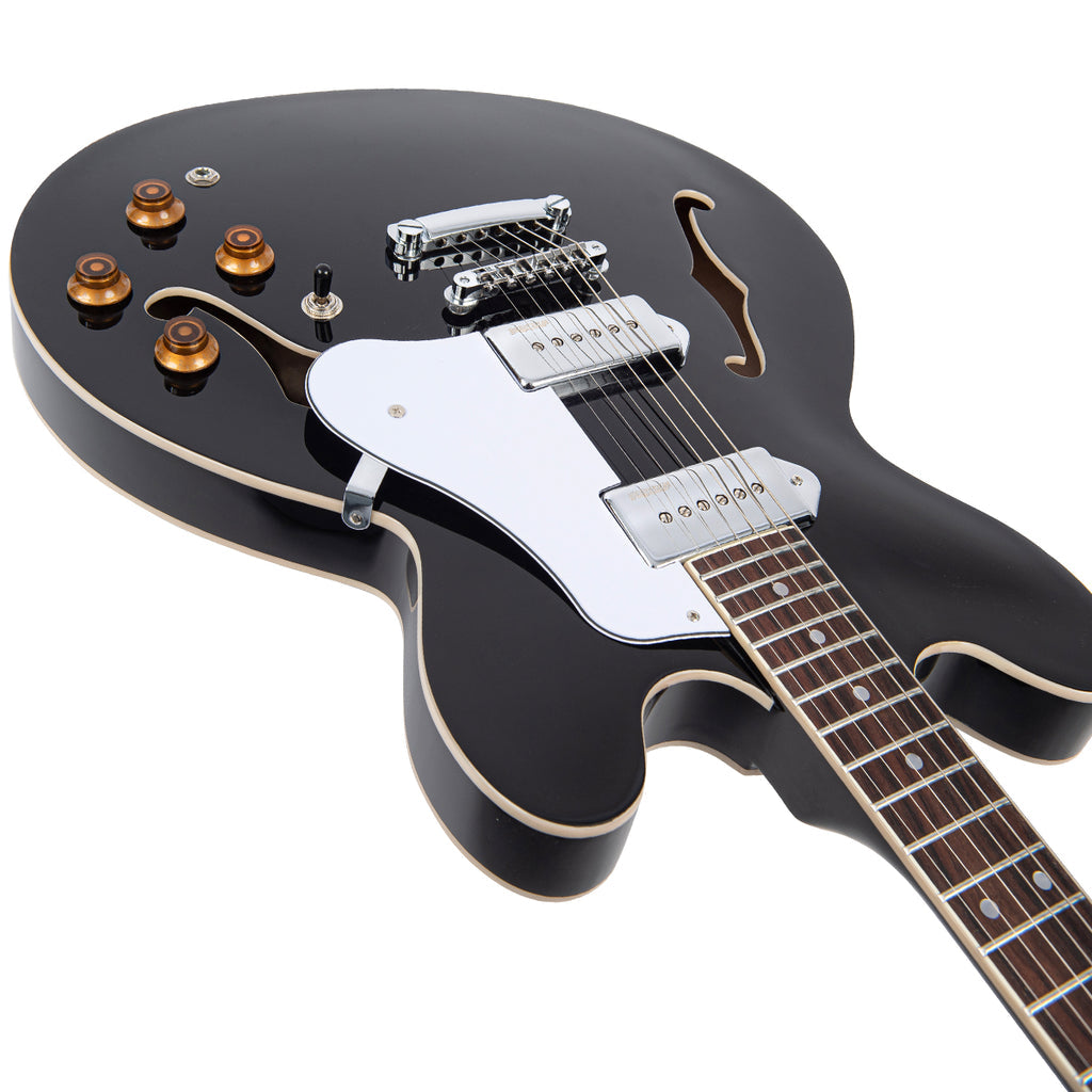 Vintage VSA500P Semi Acoustic Guitar Boulevard Black