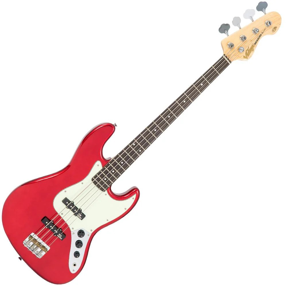 Vintage VJ74 Reissued Bass Guitar  Candy Apple Red