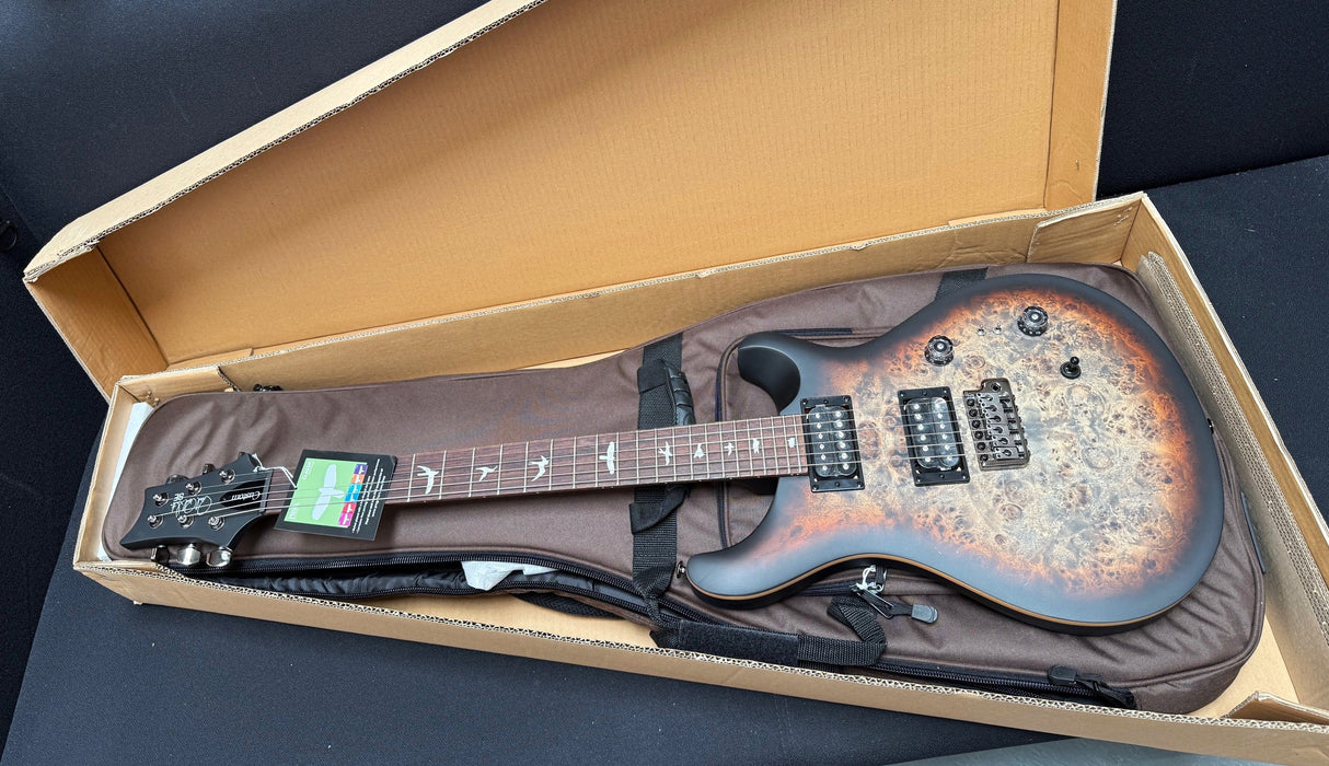 PRS SE Custom 24-08 Poplar Burl Limited Edition Charcoal Cherry Midnight Burst