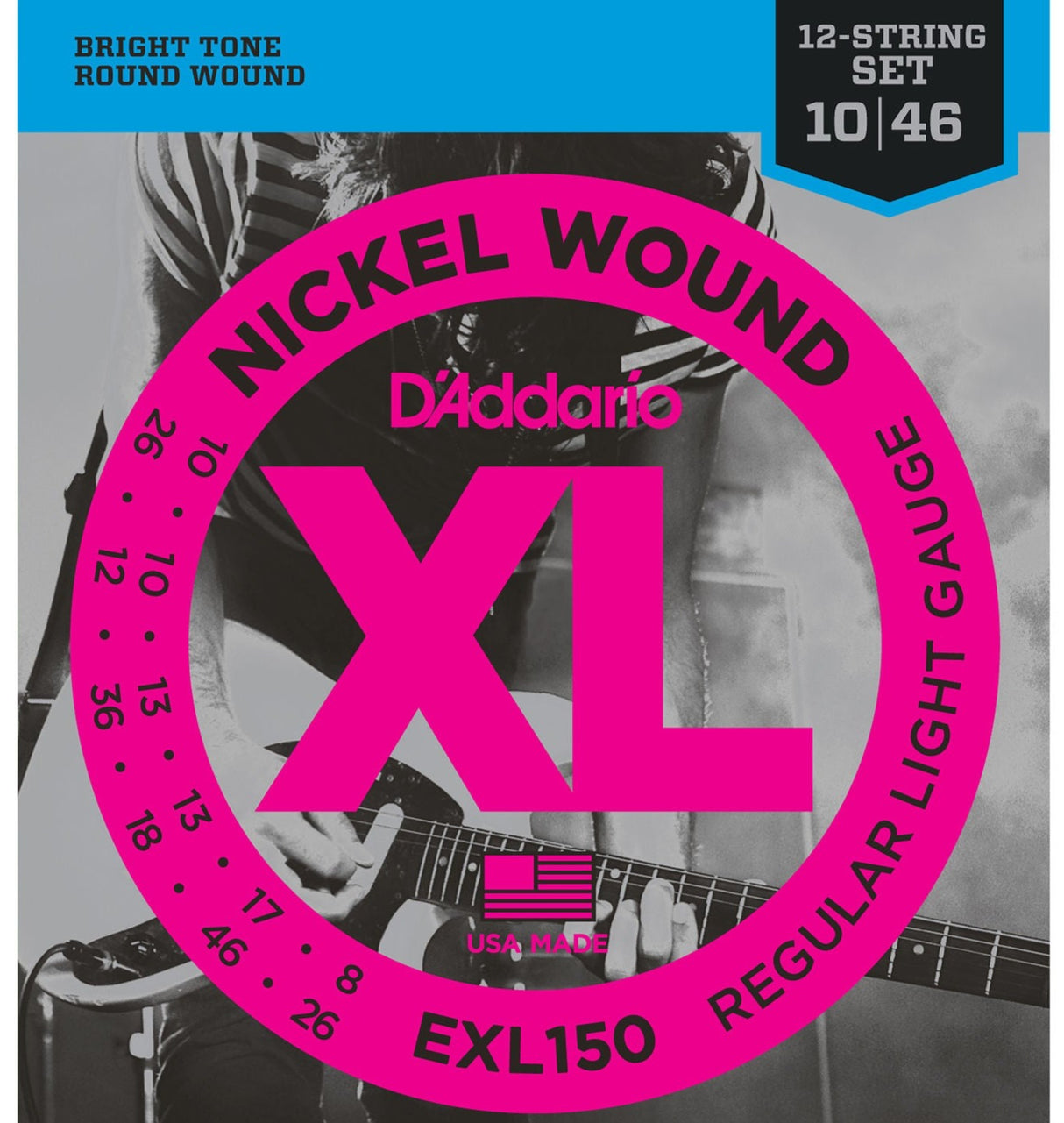 D Addario EXL150  Xl 10-46 Reg Light 12-string