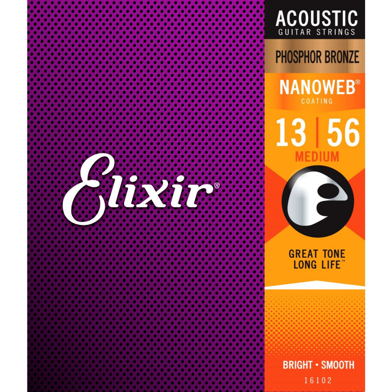 Elixir Nanoweb Phosphor Bronze Med 013 - 056