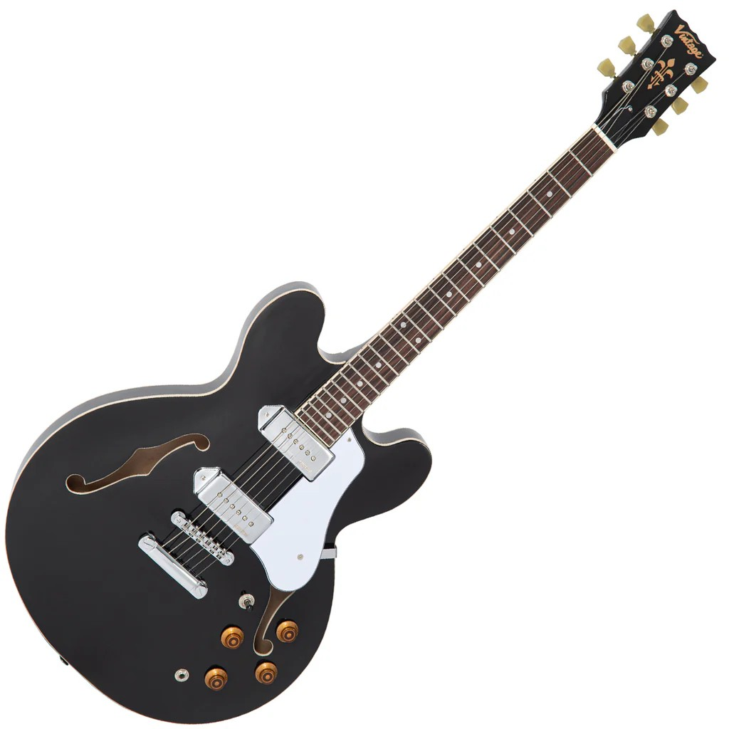 Vintage VSA500P Semi Acoustic Guitar Boulevard Black