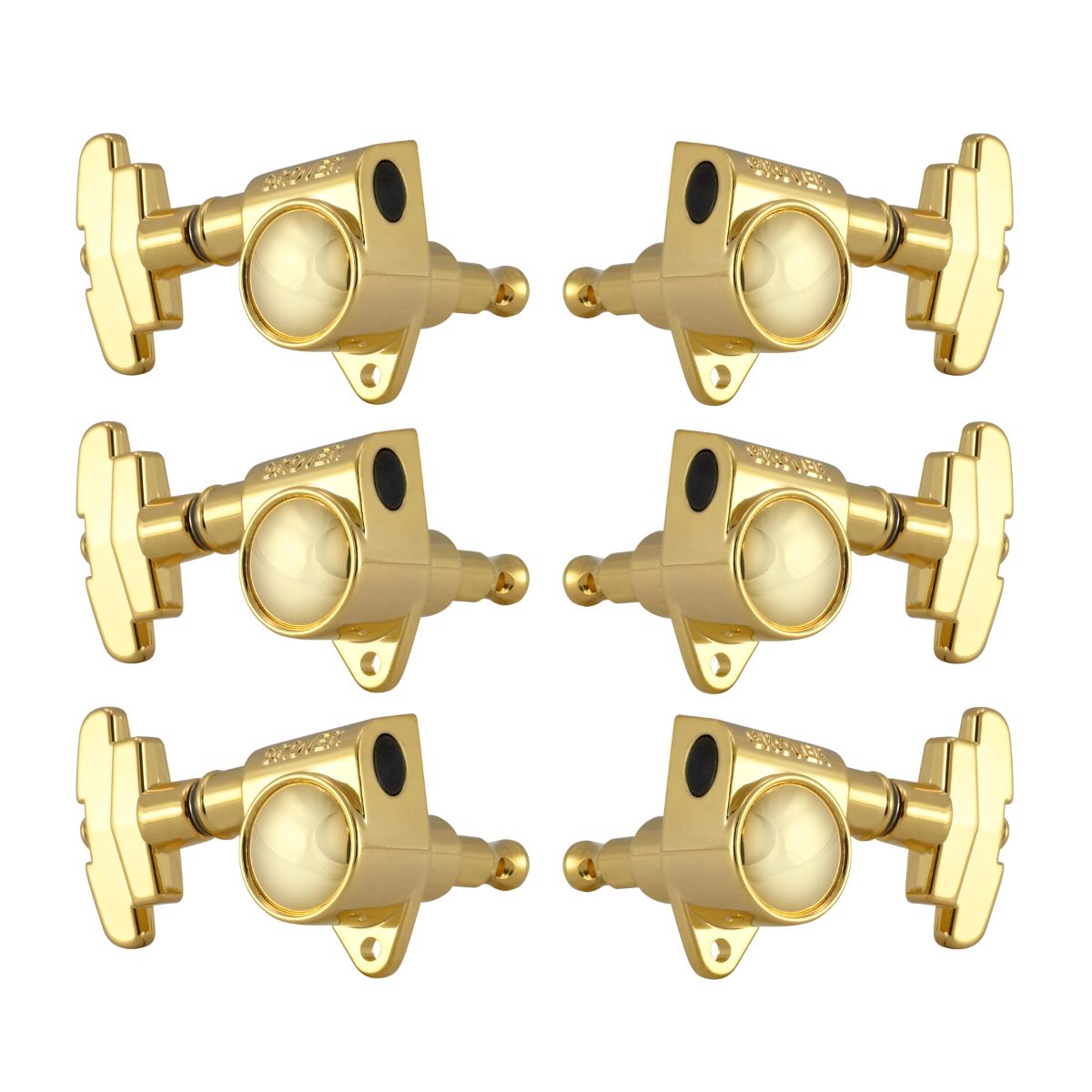 Grover Original Locking Rotomatics 106 Series Black Chrome Set 3+3