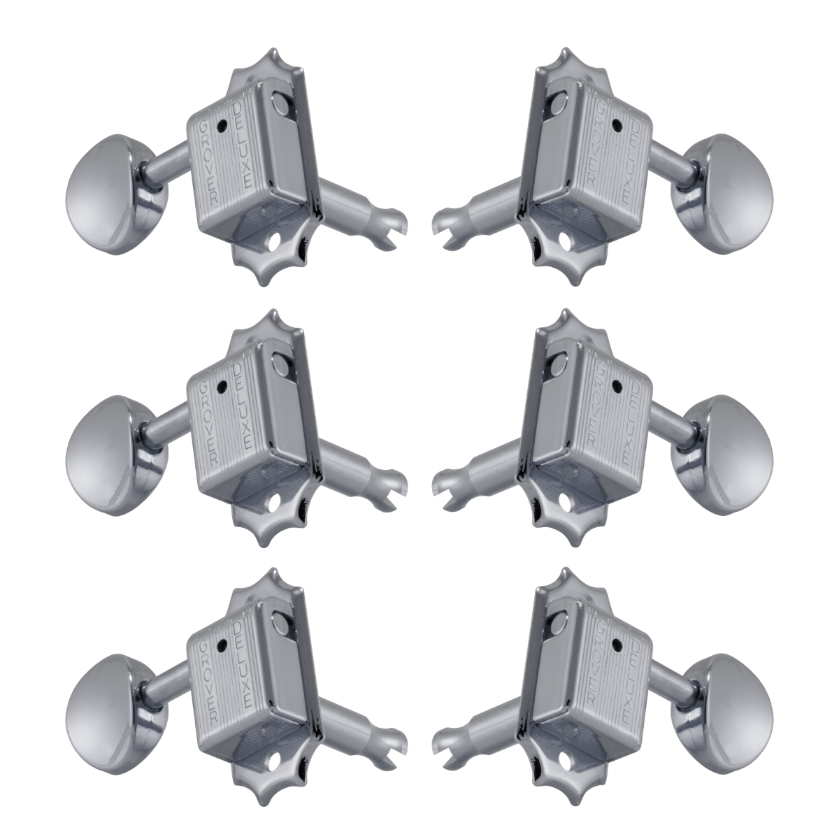 Grover Deluxe 133 Series Chrome Set 3+3 - Metal Buttons