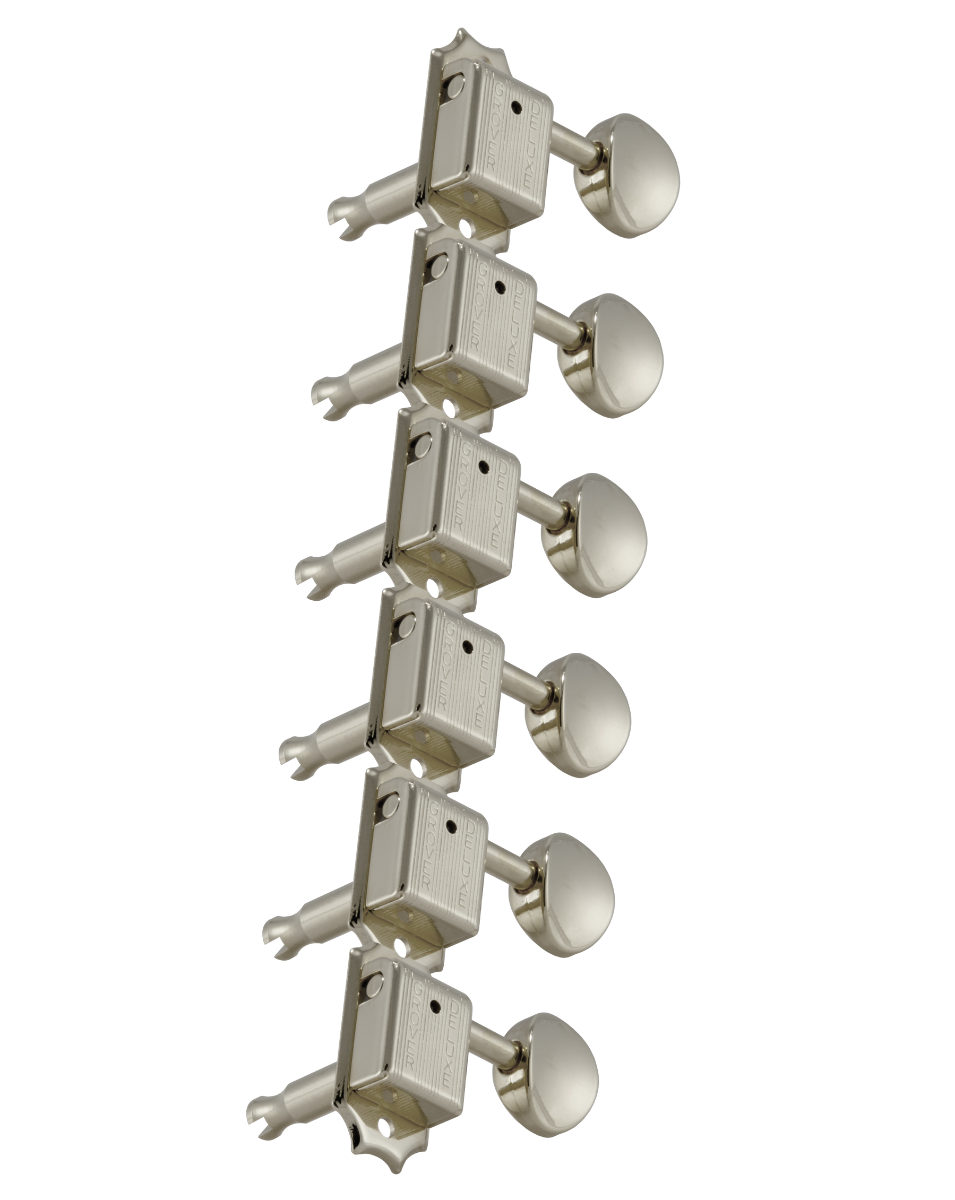 Grover Deluxe 133 Series Nickel Set 6-in-Line - Metal Buttons